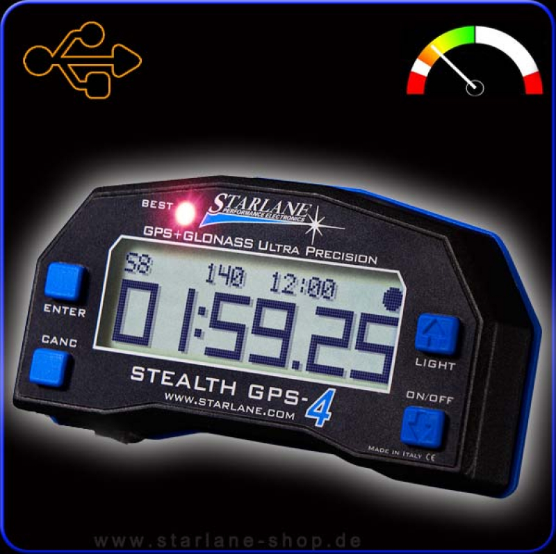 Stealth-4 LTIP Laptimer, Chronometer von Starlane.